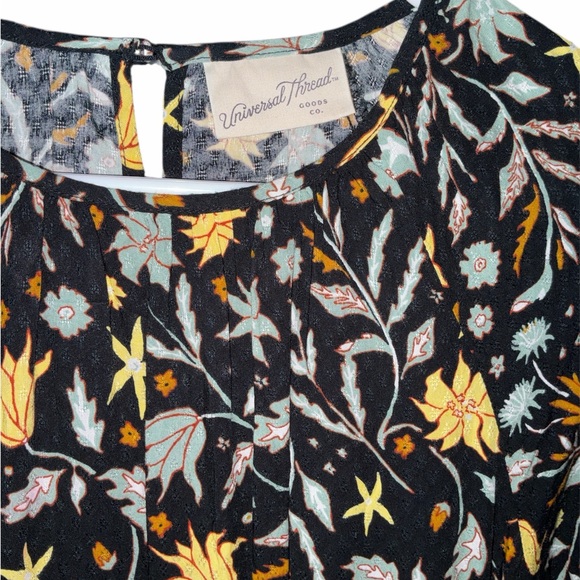 Universal Thread Black Floral Long Sleeve Dress, Size Medium - Picture 5 of 5